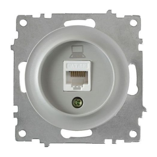 Розетка компьютерная OneKey 1xRJ45 кат.5e, цвет серый Розетка компьютерная OneKey 1xRJ45 кат.5e, цвет серый